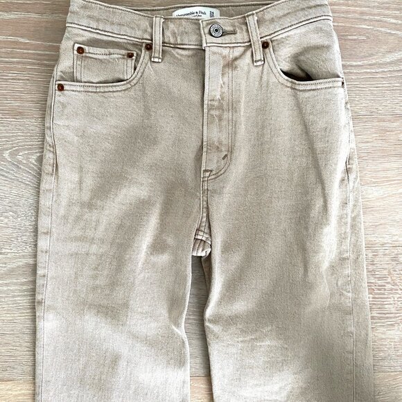 ABERCROMBIE & FITCH High Rise 90's Relaxed Jeans Oat Size 24S - Picture 5 of 8